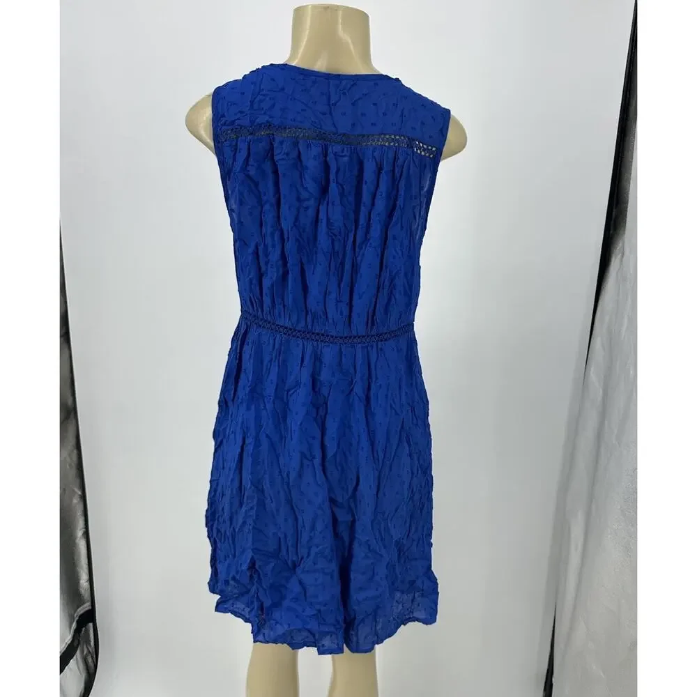 Lucky Brand Medium Women Pullover Lined Sleeveless Hazel Dress Mini Blue J101